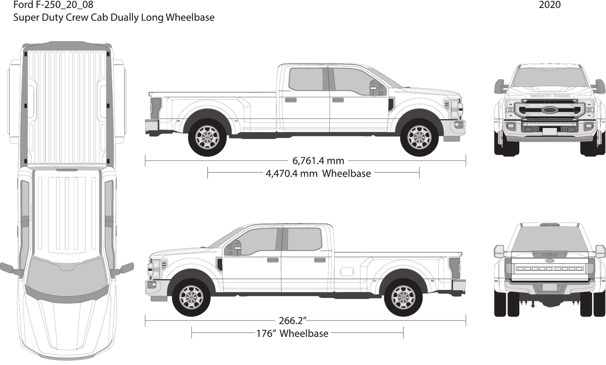 2020 Ford F-250 vector wrap template V08, Design-Ready PDF - GravBase
