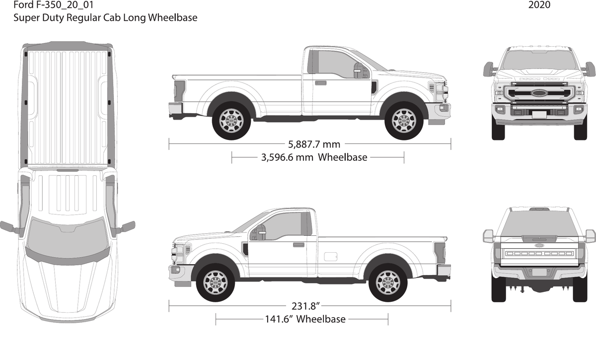 2020 Ford F-350 vector wrap template V01, Design-Ready PDF - GravBase