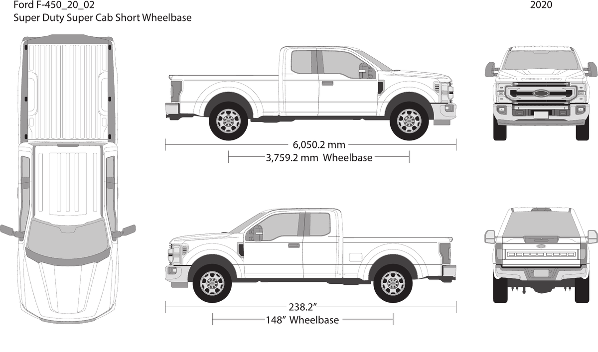 2020 Ford F-450 vector wrap template V02, Design-Ready PDF - GravBase