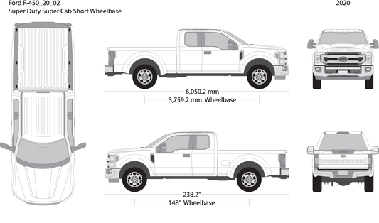 2020 Ford F 450 V02 Vehicle Wrap Template