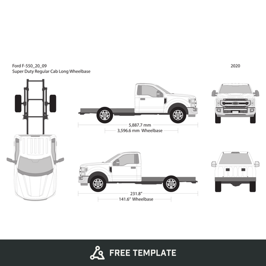 2020 Ford F-550 free vector vehicle wrap template - GravBase
