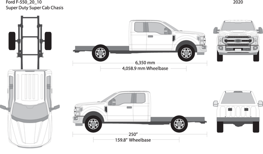 2020 Ford F 550 V10 Vehicle Wrap Template