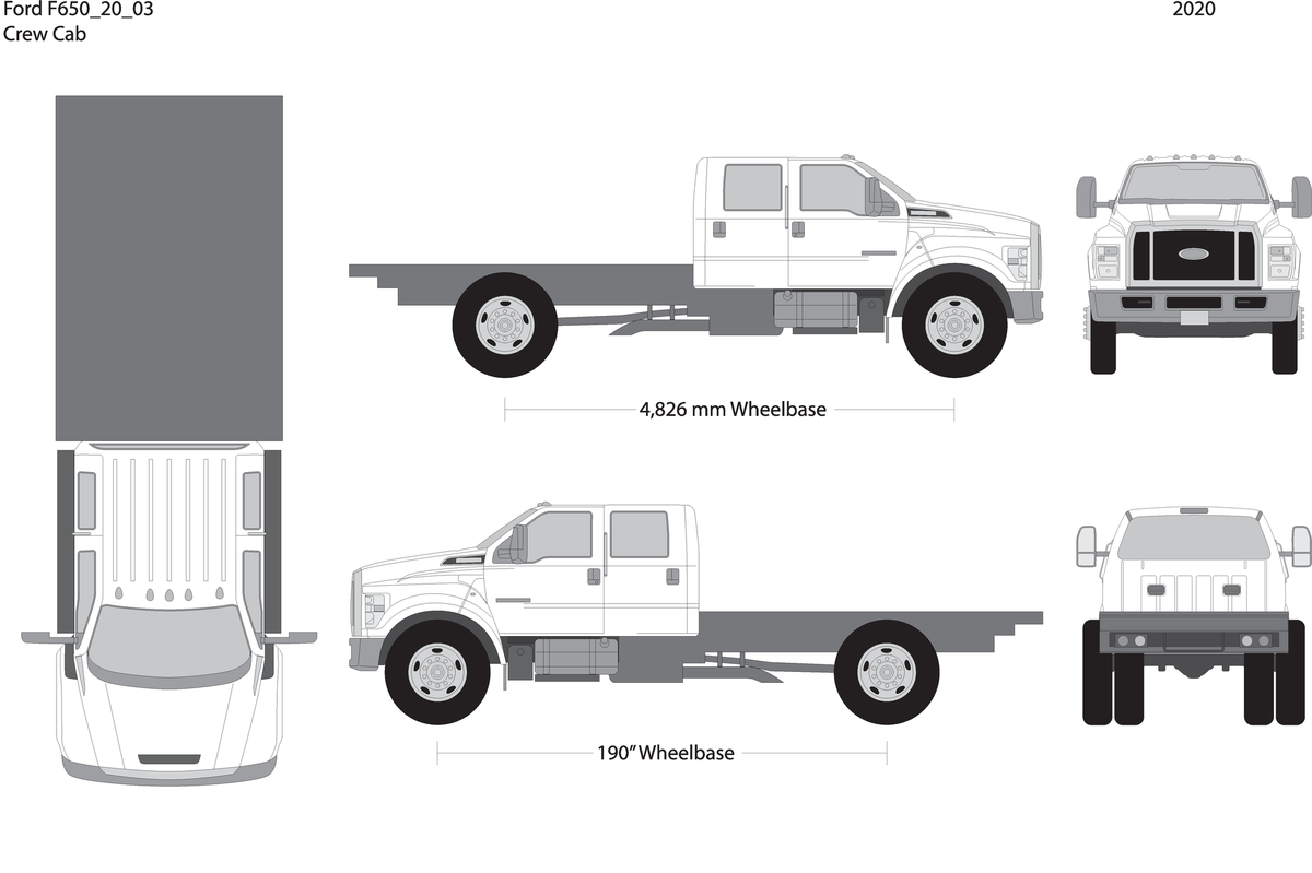 2020 Ford F 650 V03 Vehicle Wrap Template