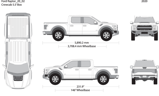 2020 Ford Raptor V02 Vehicle Wrap Template