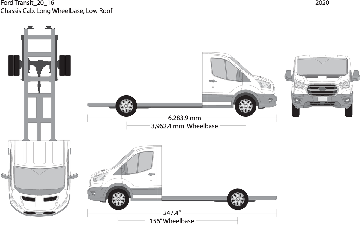 2020 Ford Transit Chassis V16 Vehicle Wrap Template
