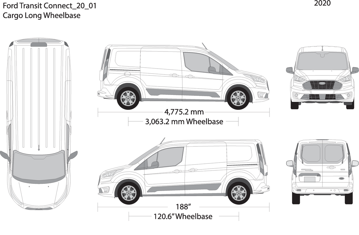 2020 Ford Transit Connect V01 Vehicle Wrap Template