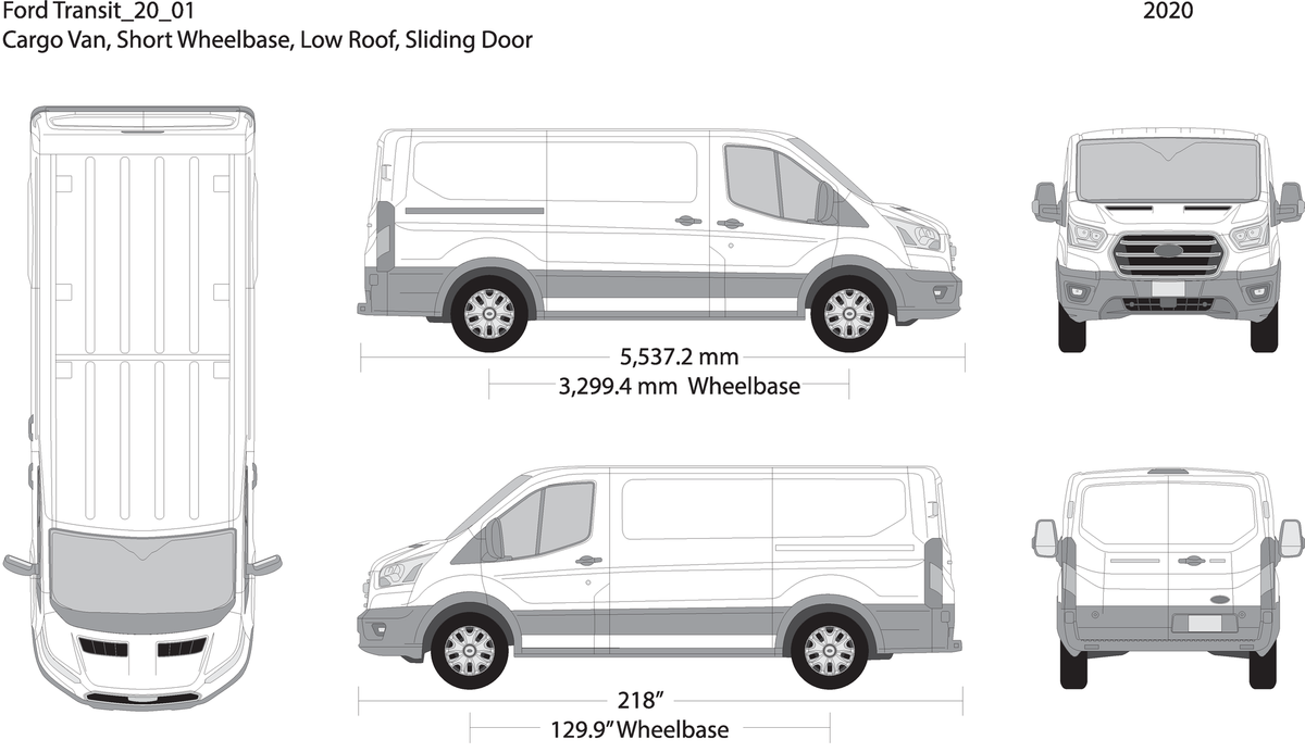 2020 Ford Transit Sliding Door V01 Vehicle Wrap Template