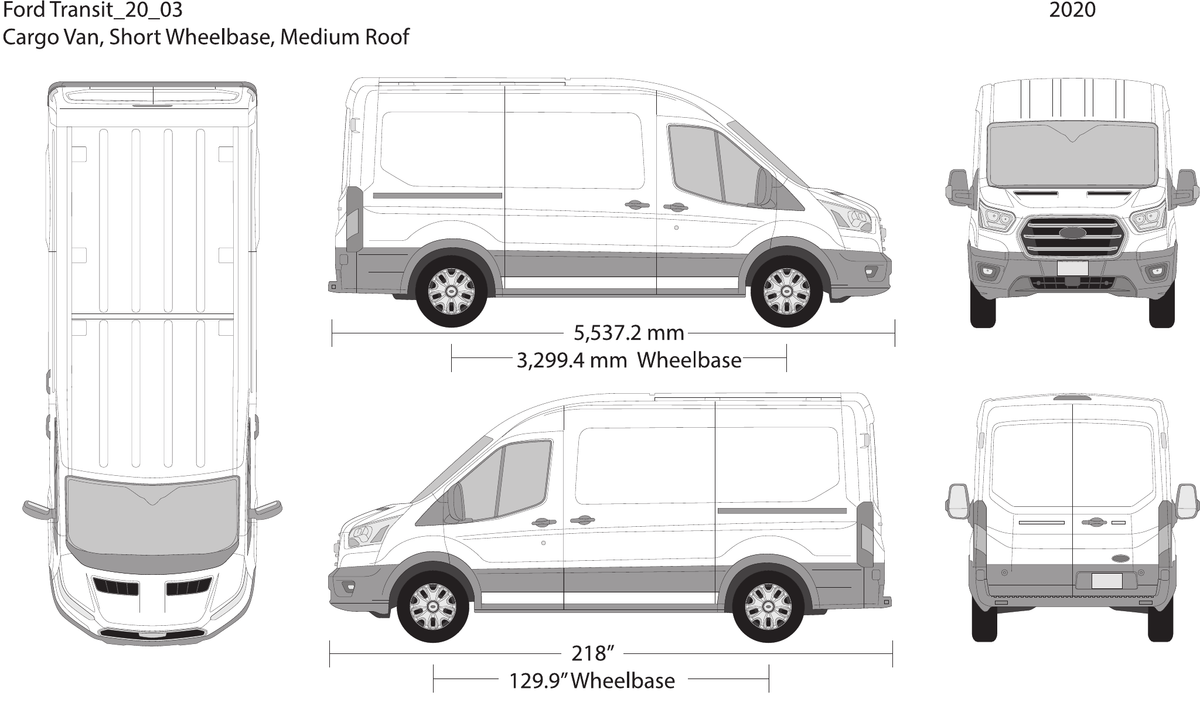 2020 Ford Transit Sliding Door vector wrap template V03, Design-Ready PDF - GravBase