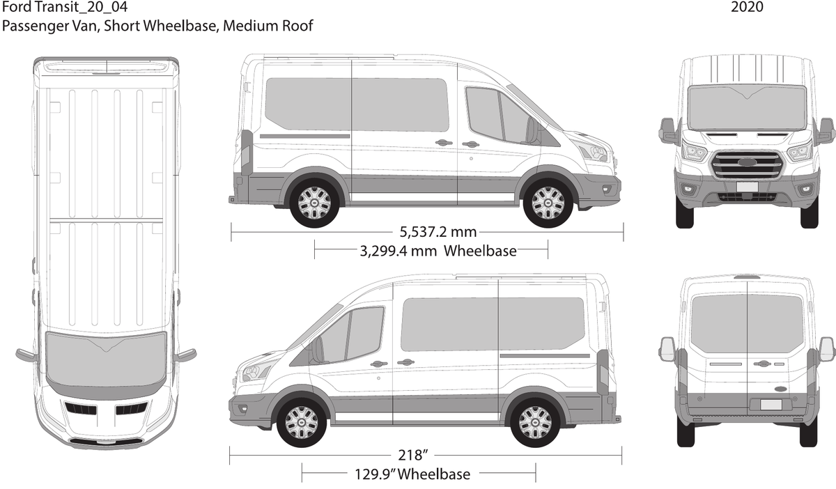 2020 Ford Transit Sliding Door vector wrap template V04, Design-Ready PDF - GravBase