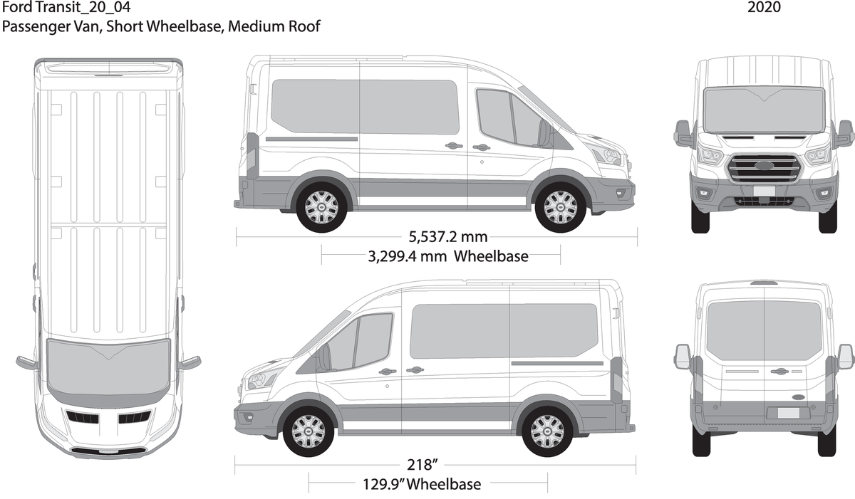 2020 Ford Transit Sliding Door V04 Vehicle Wrap Template
