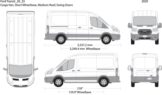 2020 Ford Transit Swing Doors V23 Vehicle Wrap Template