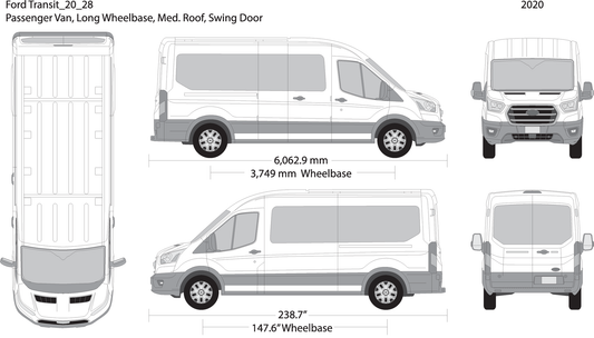 2020 Ford Transit Swing Doors V28 Vehicle Wrap Template