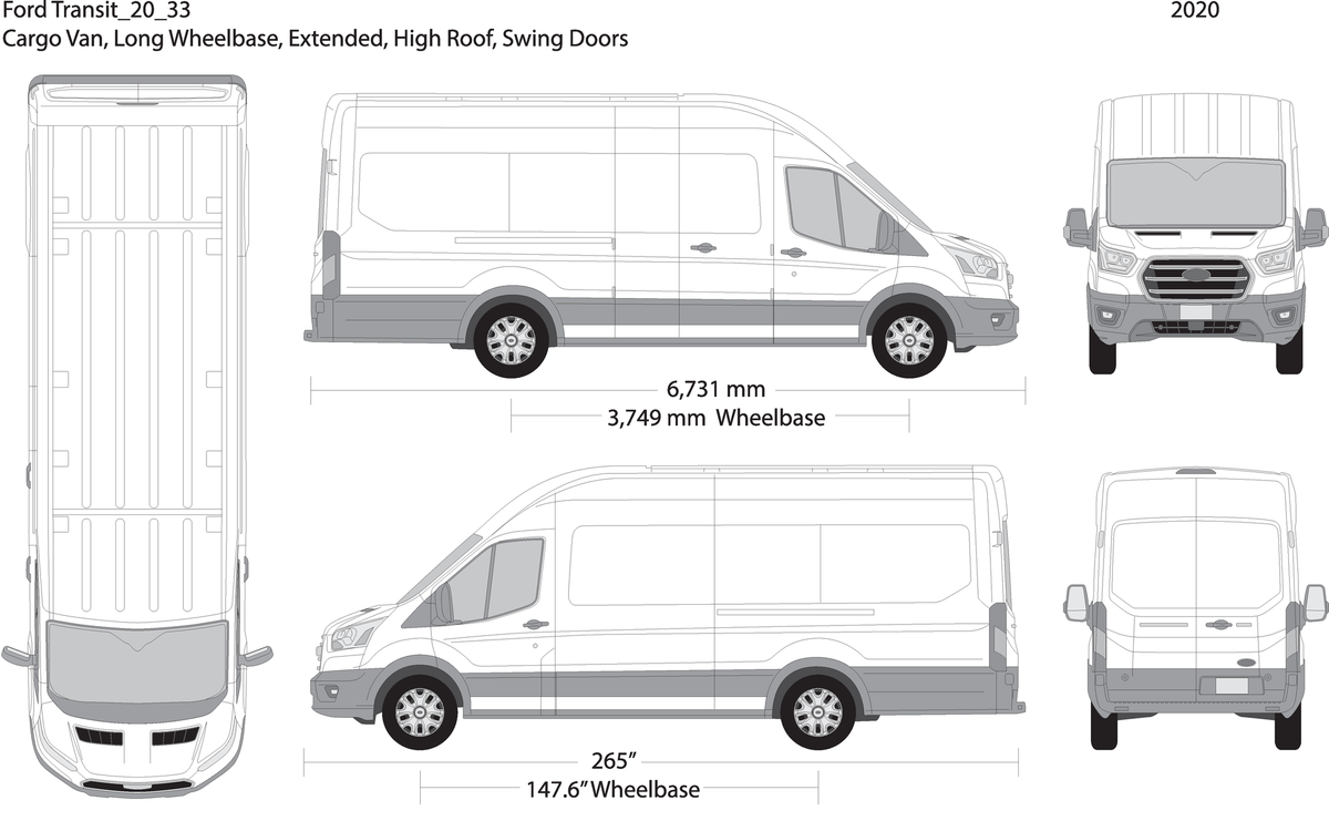 2020 Ford Transit Swing Doors V33 Vehicle Wrap Template