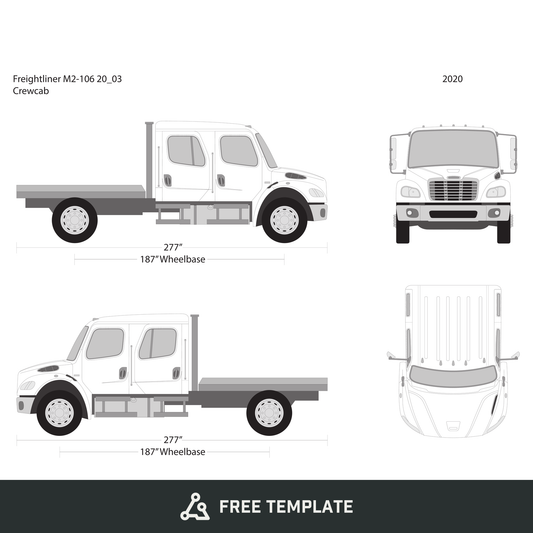2020 Freightliner M2-106 free vector vehicle wrap template - GravBase