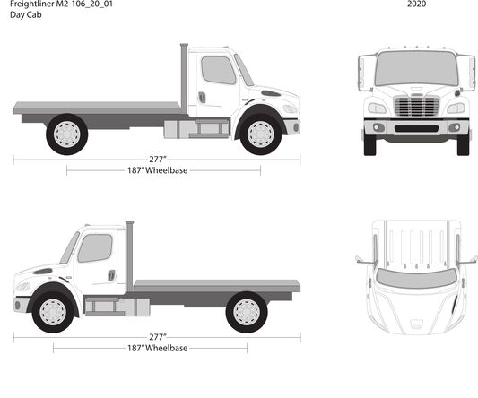 2020 Freightliner M2-106 free vector vehicle wrap template - GravBase