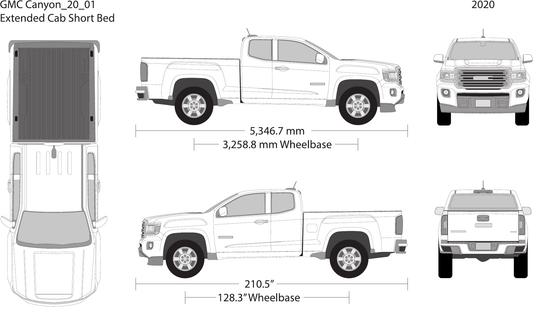 2020 GMC Canyon vector wrap template V01, Design-Ready PDF - GravBase