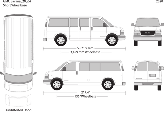 2020 GMC Savana vector wrap template V04, Design-Ready PDF - GravBase