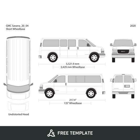 2020 GMC Savana free vector vehicle wrap template - GravBase