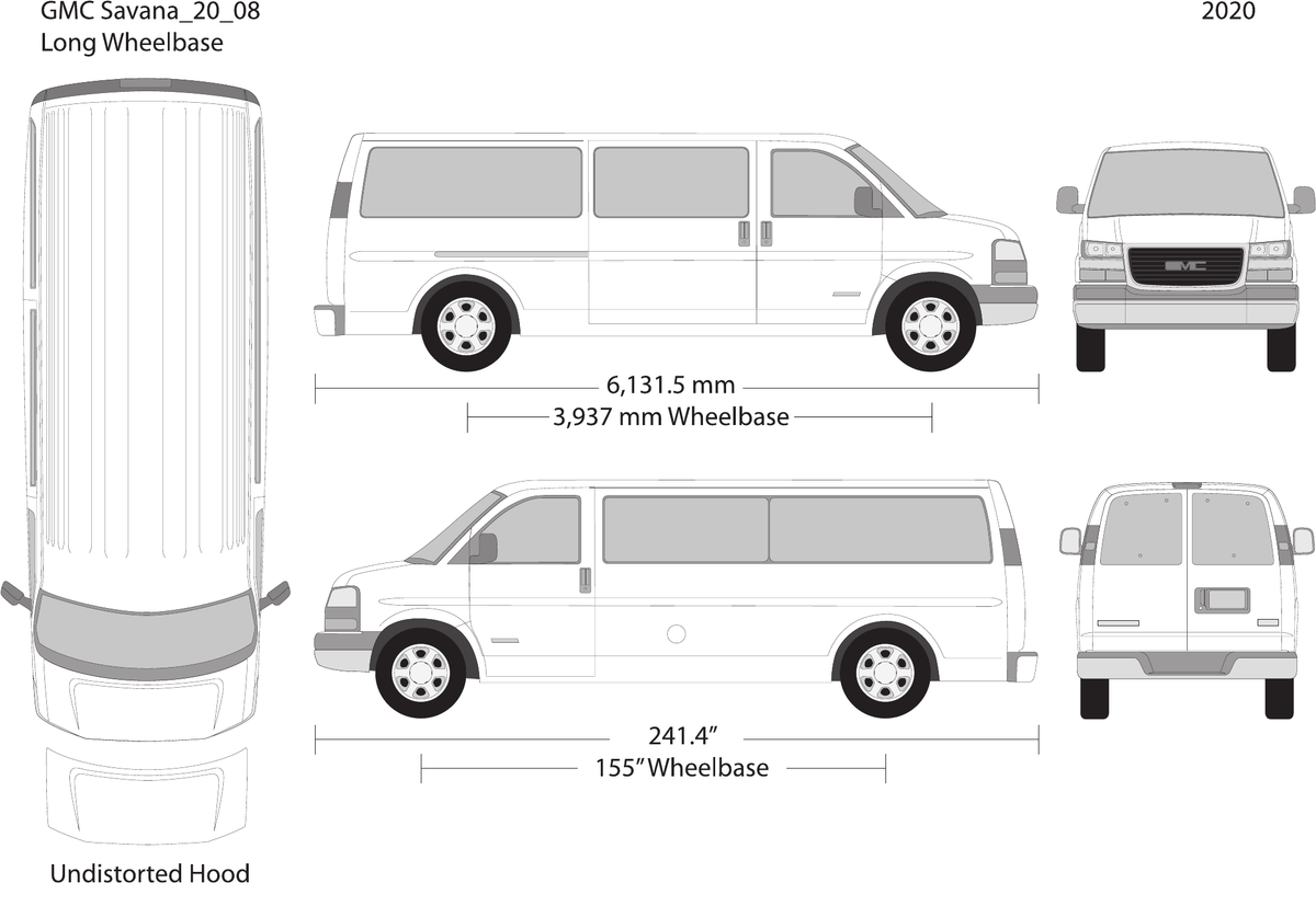 2020 GMC Savana vector wrap template V08, Design-Ready PDF - GravBase