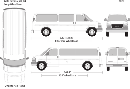 2020 GMC Savana vector wrap template V08, Design-Ready PDF - GravBase