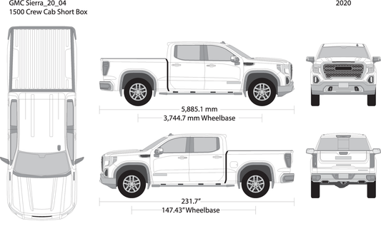 2020 Gmc Sierra 1500 V04 Vehicle Wrap Template