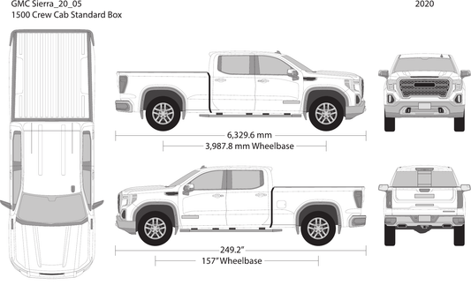 2020 GMC Sierra 1500 vector wrap template V05, Design-Ready PDF - GravBase