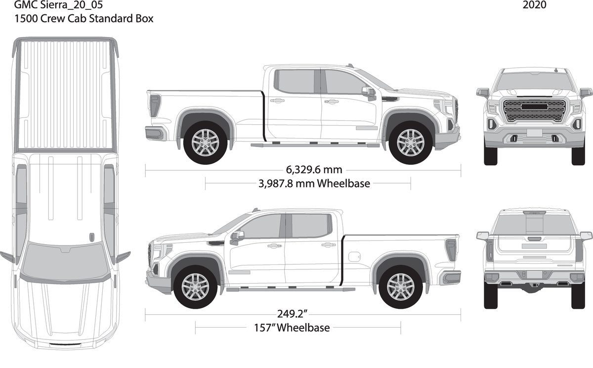 2020 Gmc Sierra 1500 V05 Vehicle Wrap Template