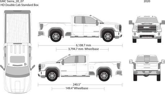 2020 GMC Sierra 2500-3500 HD vector wrap template V07, Design-Ready PDF - GravBase