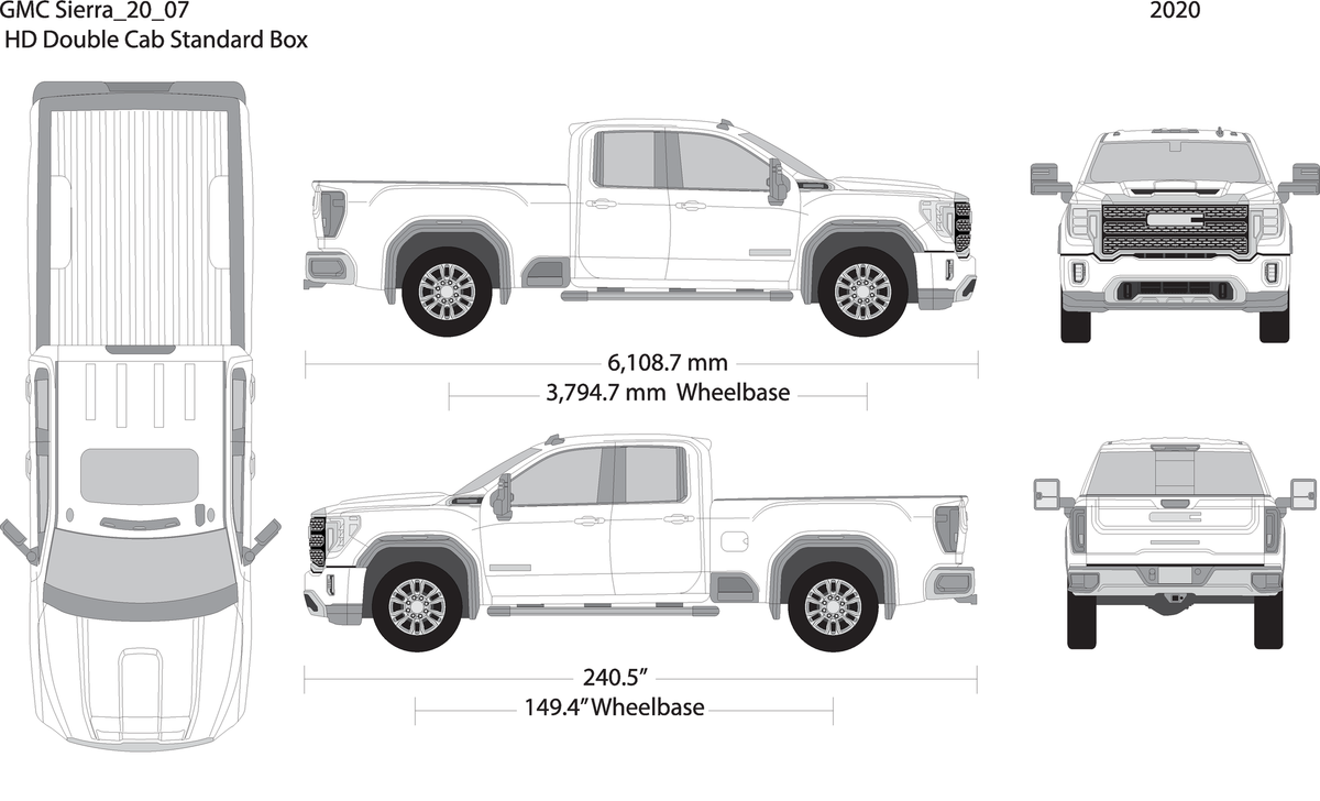 2020 Gmc Sierra 2500 3500 Hd V07 Vehicle Wrap Template