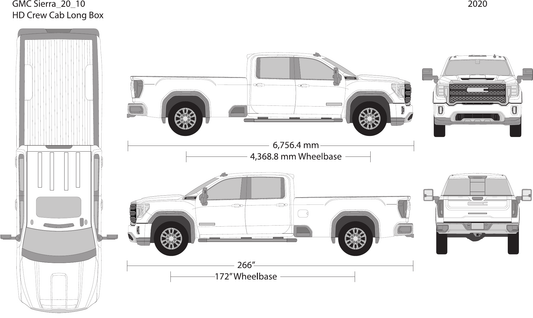 2020 GMC Sierra 2500-3500 HD vector wrap template V10, Design-Ready PDF - GravBase