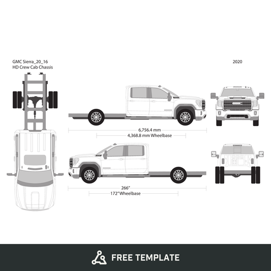 2020 GMC Sierra 2500-3500 HD free vector vehicle wrap template - GravBase