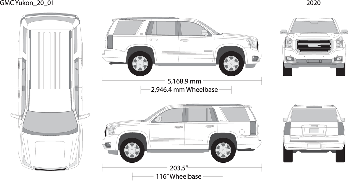 2020 Gmc Yukon V01 Vehicle Wrap Template
