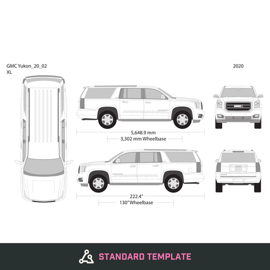 2020 GMC Yukon vector wrap template V02, Design-Ready PDF - GravBase
