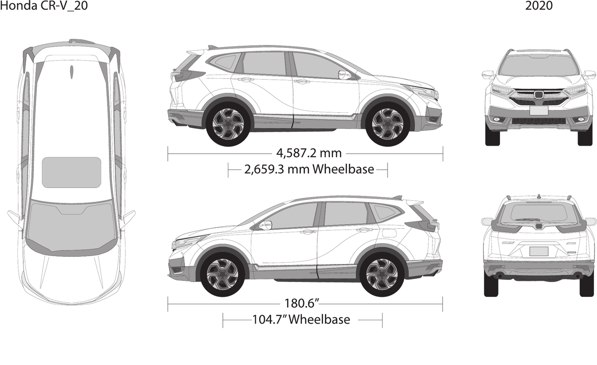 2020 Honda CR-V vector wrap template, Design-Ready PDF - GravBase