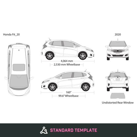 2020 Honda Fit vector wrap template, Design-Ready PDF - GravBase