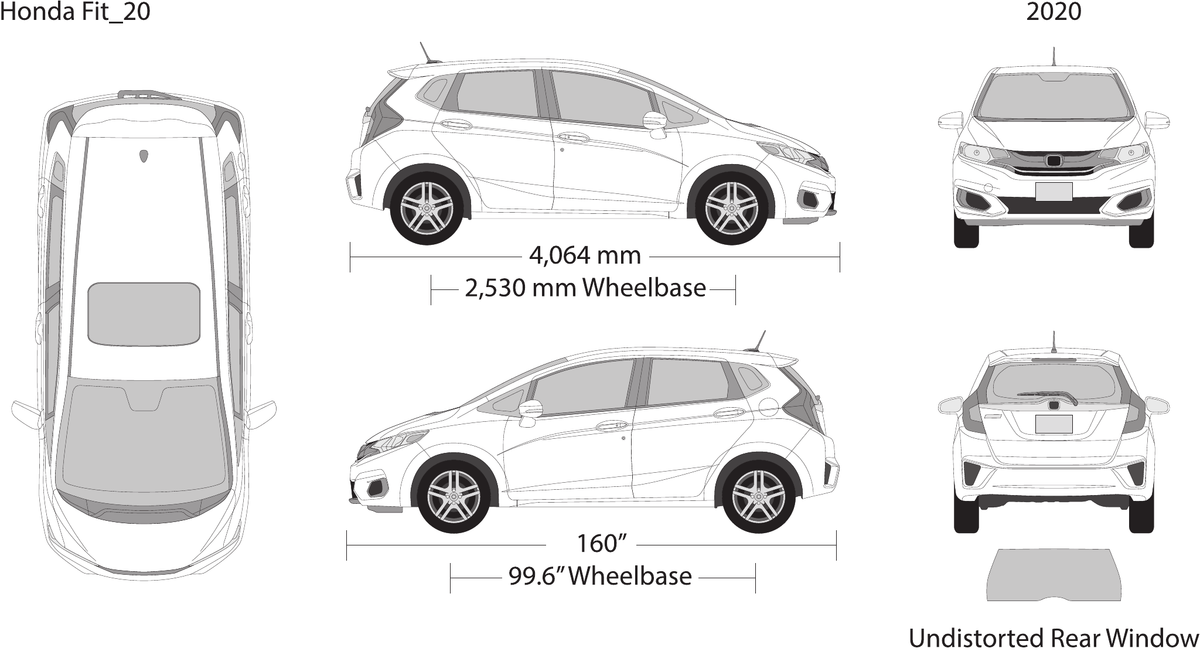 2020 Honda Fit vector wrap template, Design-Ready PDF - GravBase