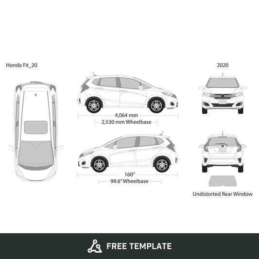2020 Honda Fit free vector vehicle wrap template - GravBase