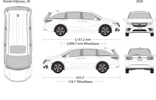 2020 Honda Odyssey vector wrap template, Design-Ready PDF - GravBase