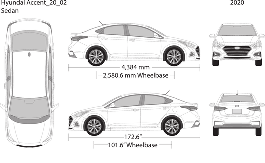 2020 Hyundai Accent Sedan vector wrap template, Design-Ready PDF - GravBase
