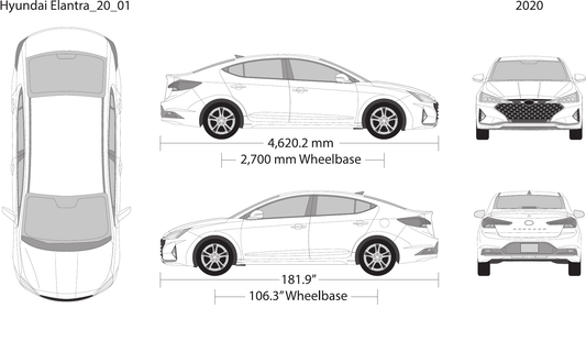 2020 Hyundai Elantra Vector Wrap Template - GravBase