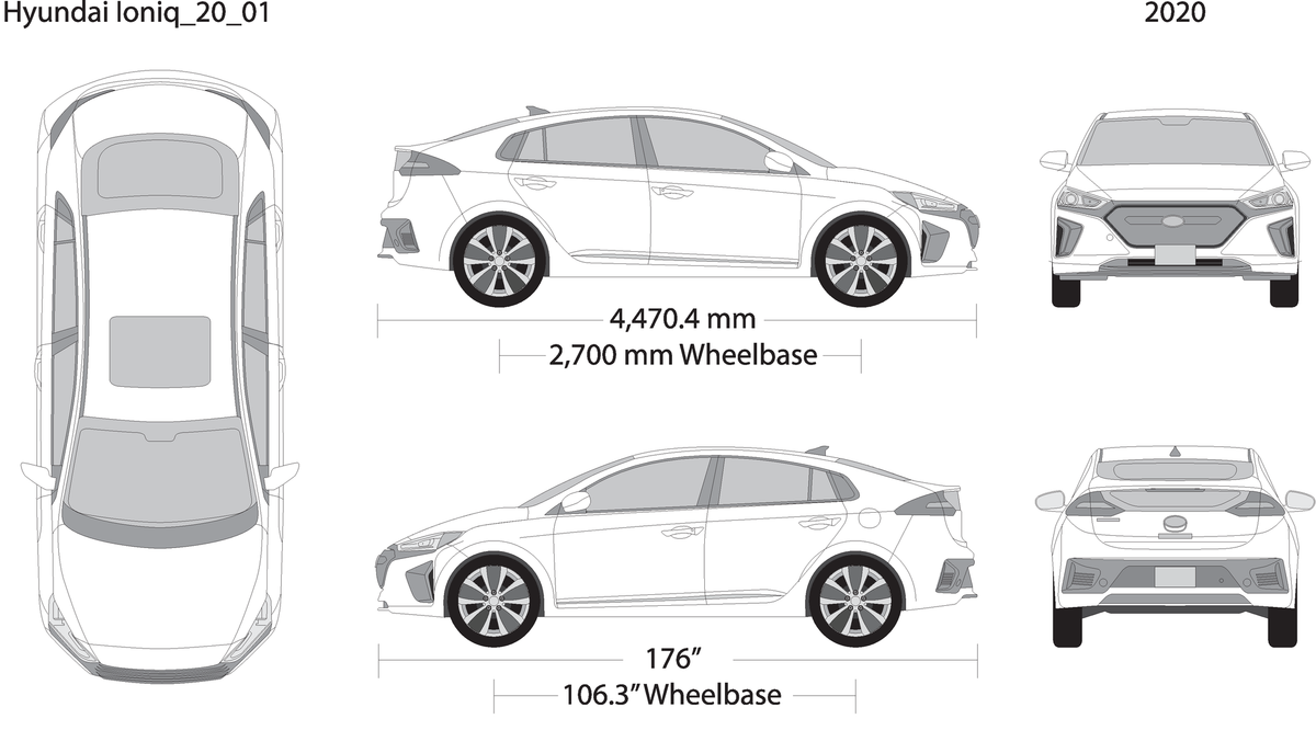 2020 Hyundai Ioniq V01 Vehicle Wrap Template