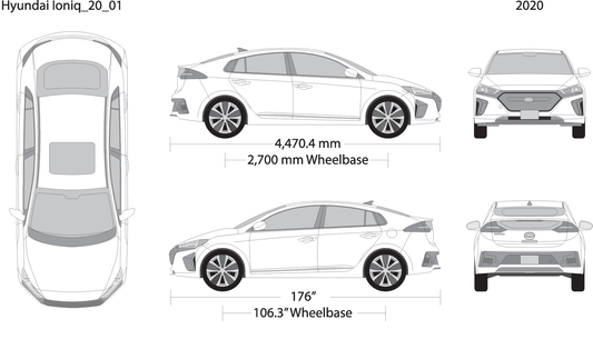 2020 Hyundai Ioniq V01 Vehicle Wrap Template