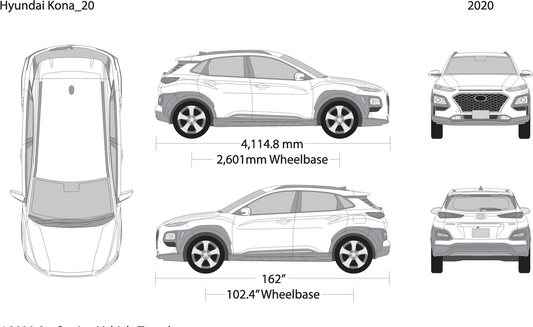 2020 Hyundai Kona V01 Vehicle Wrap Template