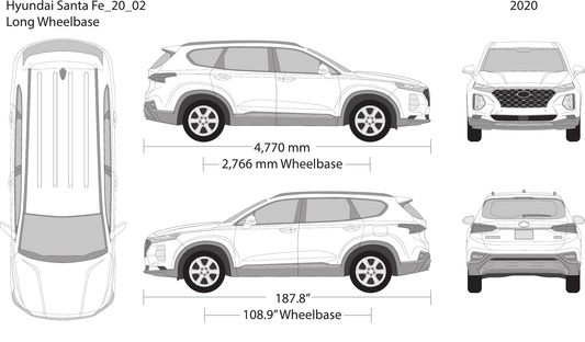 2020 Hyundai Santa Fe vector wrap template, Design-Ready PDF - GravBase