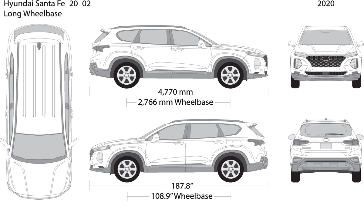2020 Hyundai Santa Fe V02 Vehicle Wrap Template