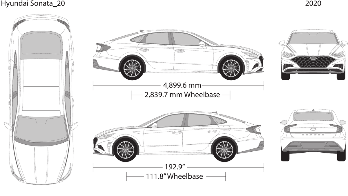 2020 Hyundai Sonata vector wrap template, Design-Ready PDF - GravBase