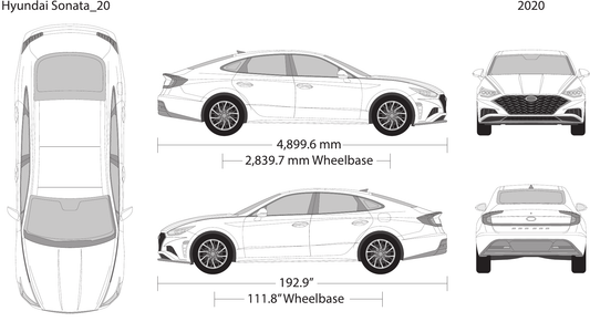 2020 Hyundai Sonata vector wrap template, Design-Ready PDF - GravBase