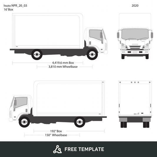 2020 Isuzu NPR free vector vehicle wrap template - GravBase