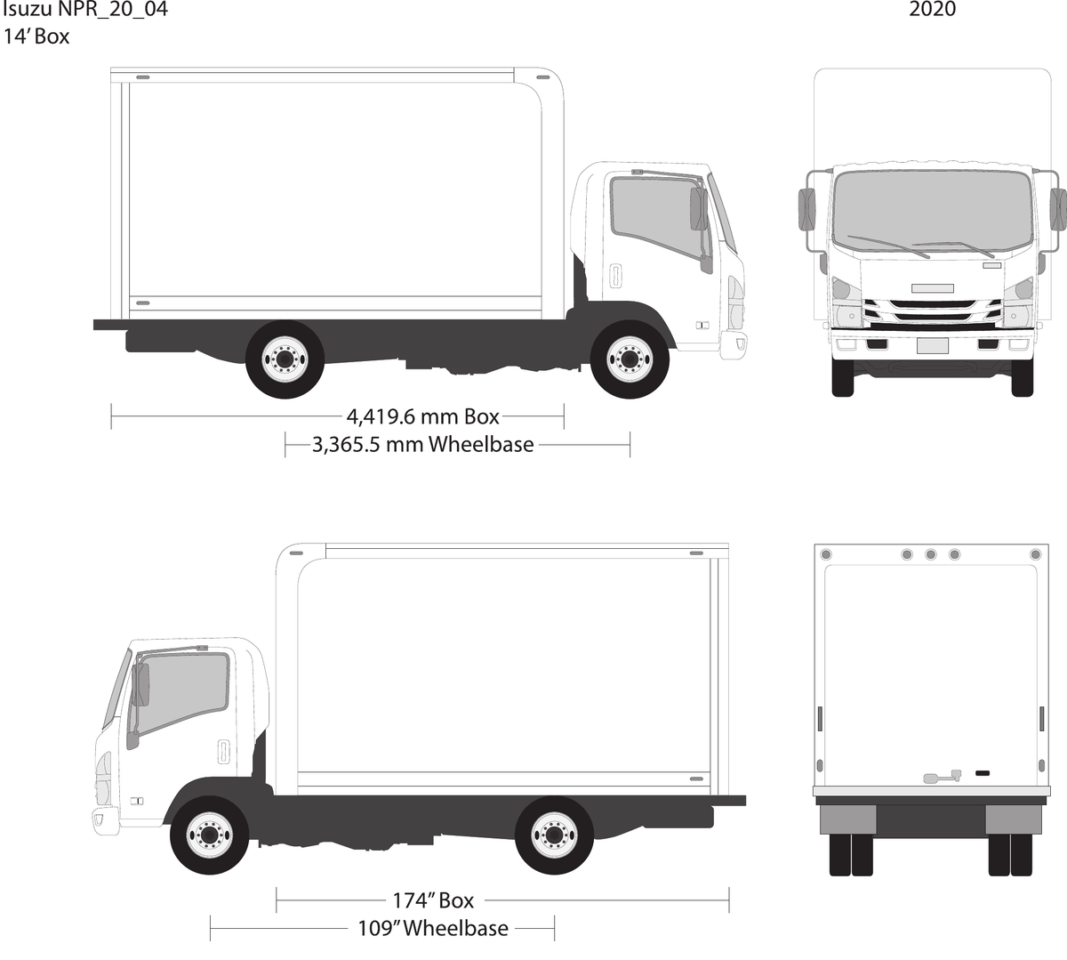 2020 Isuzu NPR vector wrap template V04, Design-Ready PDF - GravBase