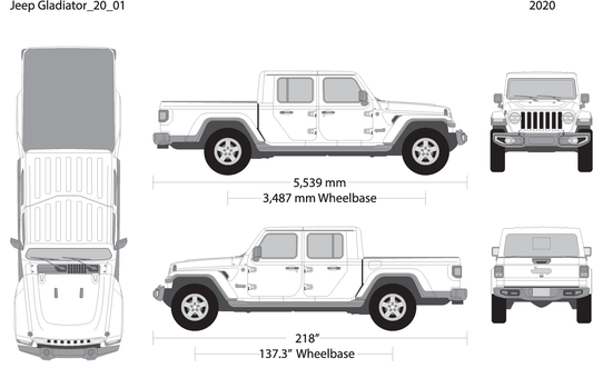 2020 Jeep Gladiator V01 Vehicle Wrap Template